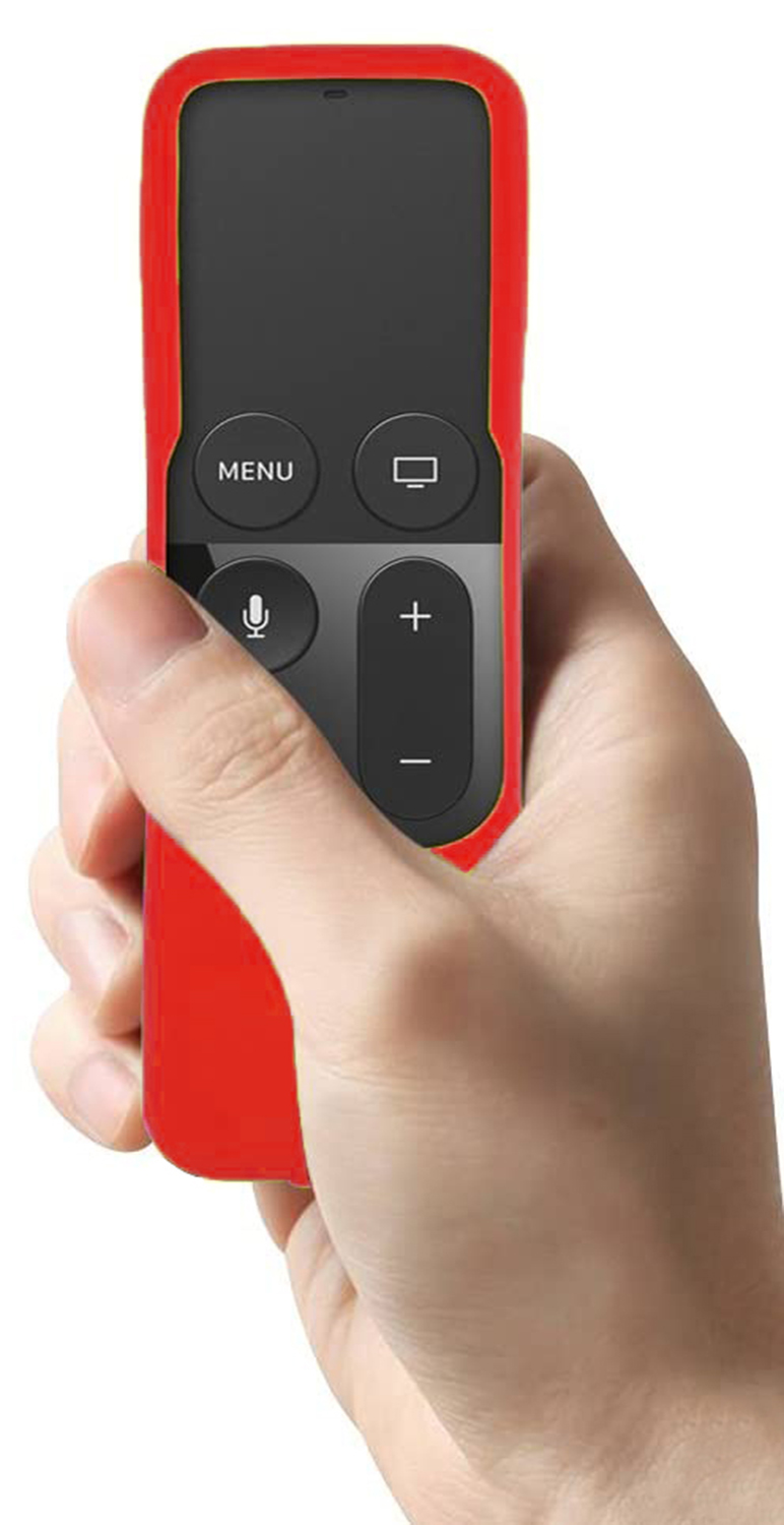 TOKERSE Silicone Case Cover Compatible with Apple TV 4K 4th 5th Generation Siri Remote - Anti-Slip Shock Proof Soft Remote Cover Case Compatible with Apple TV 4K 4th 5th Gen Siri Remote Controller - Red